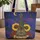 Night Sky Moon Pine Trees Ornate Guitar Sunflowers Roses - Everyday Carry Gift for Music Lover Quilted Tote Bag - 1