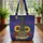 Night Sky Moon Pine Trees Ornate Guitar Sunflowers Roses - Everyday Carry Gift for Music Lover Quilted Tote Bag - 3