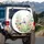 White Butterfly Purple Cornflower Wildflower Meadow Scene - Garden Nature Lover Gift Spare Tire Cover - 3
