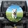 Running White Fluffy Terrier Dog Wildflower Field Blue Sky - Dog Lover Gift Spare Tire Cover - 1