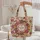 Ornate Wildflower Wreath Leaves Berries Name Sequins - Everyday Carry Gift Quilted Tote Bag - 5
