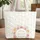 Personalized Name Floral Wreath Roses Peonies Botanical Vines Everyday Carry Gift for Her Quilted Tote Bag - 1