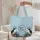 Atlantic Puffins Personalized Name Floral Wreath - Everyday Carry Gift for Wildlife Lovers Quilted Tote Bag - 5