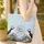 Atlantic Puffins Personalized Name Floral Wreath - Everyday Carry Gift for Wildlife Lovers Quilted Tote Bag - 4