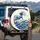 Ocean Waves with Curling Crest and Concentric Rings - Outdoor Adventure Decor Spare Tire Cover - 3