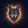Faceted Wolf Head Orange Eyes Fiery Embers Primary Visual Anchor - Wildlife Lover Gift Spare Tire Cover - 6