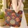 Ornate Flowing Intertwined Organic Feather Shapes Deep Hues - Everyday Carry Gift Quilted Tote Bag - 4