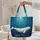 White Beluga Whale Ocean Ripple Water Coral Scene - Ocean Lover Everyday Carry Gift Quilted Tote Bag - 5