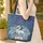 Majestic Dragon Blue Roses Vines Personalized Name - Everyday Carry Gift Quilted Tote Bag - 4