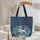 Majestic Dragon Blue Roses Vines Personalized Name - Everyday Carry Gift Quilted Tote Bag - 5