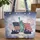 Personalized Name Statue of Liberty American Flag - Independence Day Everyday Carry Gift Quilted Tote Bag - 1