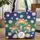 Rainbow Mushroom Daisy Floral Wreath Your Name Everyday Carry Gift Quilted Tote Bag - 1