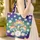 Rainbow Mushroom Daisy Floral Wreath Your Name Everyday Carry Gift Quilted Tote Bag - 4