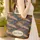Earthy Vintage Topographic Map Terraces Ornate Medallion - Everyday Carry Gift Quilted Tote Bag - 4