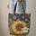 Navy Goldenrod Sunflower Distressed Star Cartouche Personalized Everyday Travel Carry Gift Quilted Tote Bag - 6