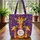 Three Giraffes Floral Swirls Mosaic - Everyday Carry Gift for Wildlife Lovers Quilted Tote Bag - 3