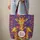 Three Giraffes Floral Swirls Mosaic - Everyday Carry Gift for Wildlife Lovers Quilted Tote Bag - 6