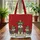 Personalized Schnauzer Dogs Red Scrollwork Winter Holiday Everyday Carry Quilted Tote Bag - 3