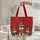 Personalized Schnauzer Dogs Red Scrollwork Winter Holiday Everyday Carry Quilted Tote Bag - 5