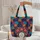Floral Folk Art Patchwork Quilt Cross Stitch Name Everyday Carry Gift Quilted Tote Bag - 5