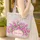 Pink Purple Tulip Blossoms Green Leaves Floral Wreath Flowing Calligraphy Name - Everyday Carry Gift Quilted Tote Bag - 4