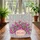 Pink Purple Tulip Blossoms Green Leaves Floral Wreath Flowing Calligraphy Name - Everyday Carry Gift Quilted Tote Bag - 3