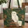 Autumn Leaves Moss Forest Barn Owl Antique Books Journal - Everyday Carry Gift Quilted Tote Bag - 1
