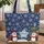 Personalized Star Penguins Christmas Tree Presents Snowflake - Holiday Gift Quilted Tote Bag - 1