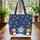 Personalized Star Penguins Christmas Tree Presents Snowflake - Holiday Gift Quilted Tote Bag - 3