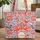 Red Deer Blue Birds Flowers Leaves Berries - Personalized Wildlife Lover Gift Quilted Tote Bag - 1