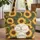 Sleeping White Cat Sunflowers Name Floral Wreath Everyday Carry Gift for Cat Lover Quilted Tote Bag - 1