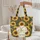 Sleeping White Cat Sunflowers Name Floral Wreath Everyday Carry Gift for Cat Lover Quilted Tote Bag - 5