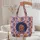 Afro-Caribbean Woman Afro Hair Hoop Earrings Organic Swirls Botanical Everyday Carry Gift Quilted Tote Bag - 5