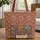 Middle Eastern Market Figures Geometric Floral Pottery - Everyday Carry Gift Quilted Tote Bag - 1