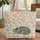 Curled Tabby Cat Flowers - Everyday Carry Gift for Cat Lover Quilted Tote Bag - 1