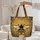 Majestic Bee Folk Art Flowers Personalized Name - Everyday Carry Gift Quilted Tote Bag - 5