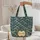 Ornate Circular Medallion with Calligraphy & Japanese Ocean Waves Everyday Carry Gift Quilted Tote Bag - 5