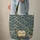 Ornate Circular Medallion with Calligraphy & Japanese Ocean Waves Everyday Carry Gift Quilted Tote Bag - 6