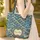 Ornate Circular Medallion with Calligraphy & Japanese Ocean Waves Everyday Carry Gift Quilted Tote Bag - 4