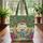 Tropical Palm Hibiscus Beach Lounge Chairs Ocean Scene - Travel Essentials Quilted Tote Bag - 3