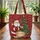 Santa Claus Christmas Tree Personalized Name - Christmas Holiday Gift Quilted Tote Bag - 3