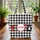 Red Hearts Paw Prints Compact Frame Black White Buffalo Check - Everyday Carry Gift for Pet Lover Quilted Tote Bag - 3