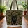 Black Cat Golden Filigree Acanthus Leaf Wreath - Everyday Carry Gift for Cat Lover Quilted Tote Bag - 3
