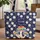 Rainbow Mushrooms White Daisy Floral Wreath - Everyday Carry Gift Quilted Tote Bag - 1