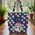 Rainbow Mushrooms White Daisy Floral Wreath - Everyday Carry Gift Quilted Tote Bag - 3
