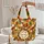 Maple Oak Birch Leaves Scattered Wreath Personalized - Everyday Carry Gift Quilted Tote Bag - 5