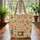 Vintage Sewing Machine Folk Art Wildflowers Personalized Name - Everyday Carry Gift Quilted Tote Bag - 3