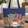 Colorful Patchwork Cats Floral Wreath - Everyday Lifestyle Carry Gift for Cat Lover Quilted Tote Bag - 1