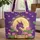 Purple Dragon Glowing Yellow Eyes Lotus Flowers Lily Pads Moon Scroll - Everyday Carry Gift Quilted Tote Bag - 1
