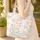 Fluffy Blue Eyed Cat Pink Roses Star Flowers Everyday Carry Gift for Cat Lover Quilted Tote Bag - 4